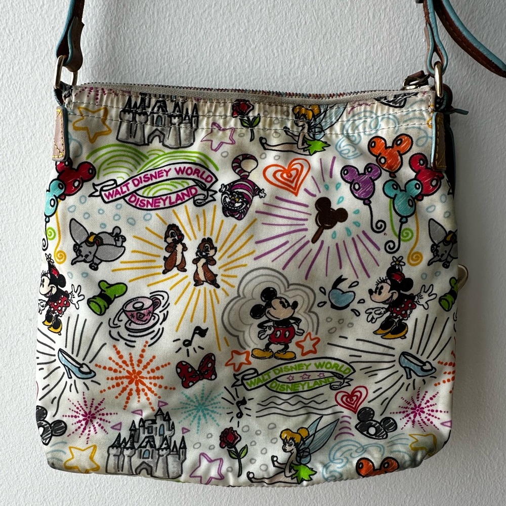 Dooney and Bourke Disney Parks White Sketch Character Cross Body Purse - Picture 10 of 16